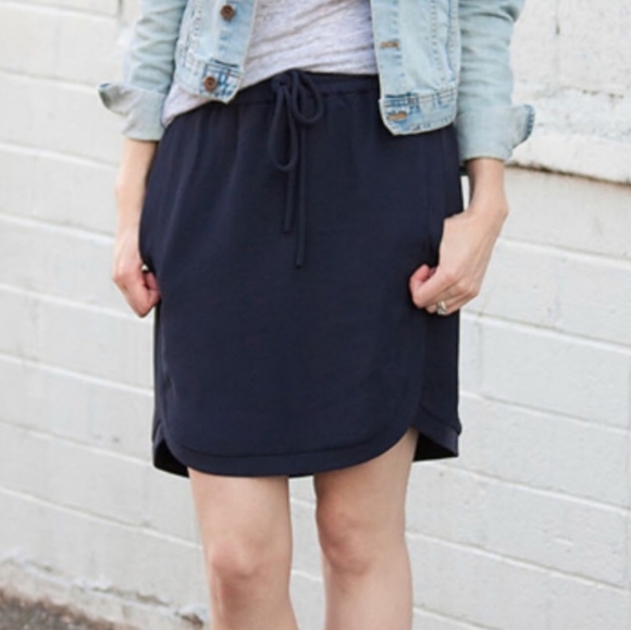 navy drawstring skirt